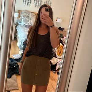 Dry Goods Suede Button Up Skirt